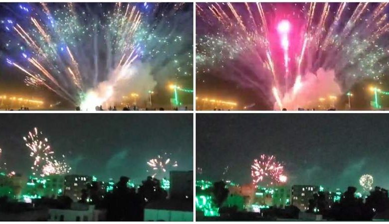 الالعاب النارية تضيء سماء العاصمة صنعاء والمحافظات